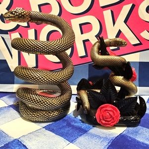 Snake and rose mist and foam soap holders from Bath and Body Works